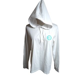 Vineyard Vines White Hooded Logo Pullover Long Sleeve Tee Shirt